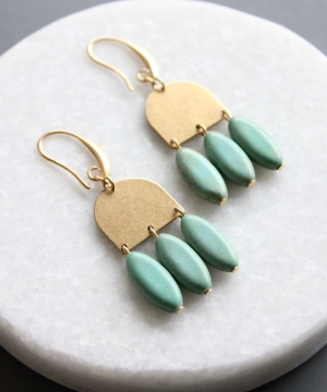 Turquoise Geometric Earrings