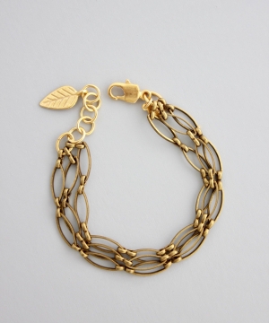 DORB10 Brass ox link and chain bracelet