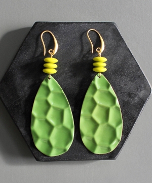 Green Enameled Earrings